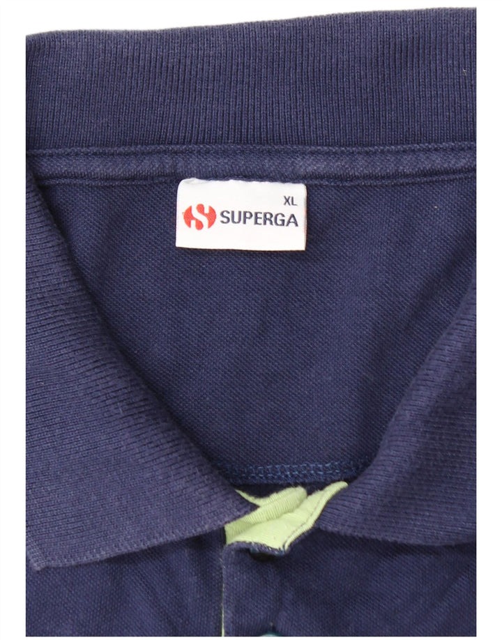 SUPERGA polo majica za dječake 15-16 godina XL tamnoplavi pamuk u blokovima