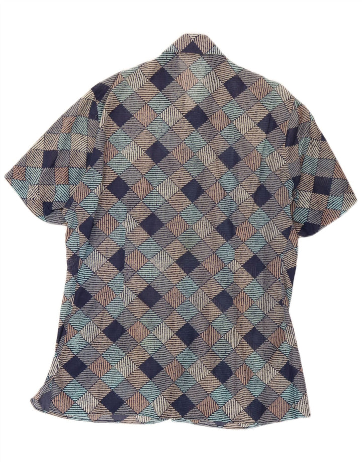 Vintage muška košulja kratkih rukava XL višebojna geometrijska