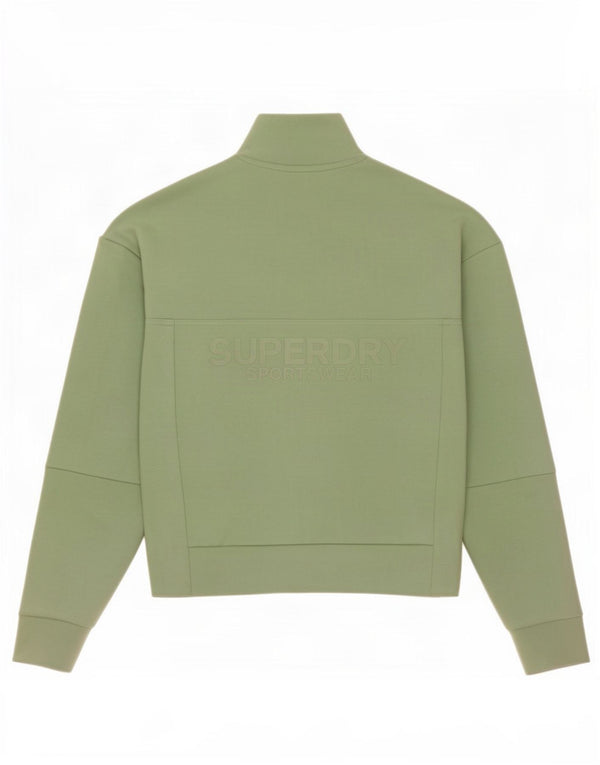 Superdry ženska majica s prekomjernim izrezom s patentnim zatvaračem UK 6 XS zelena