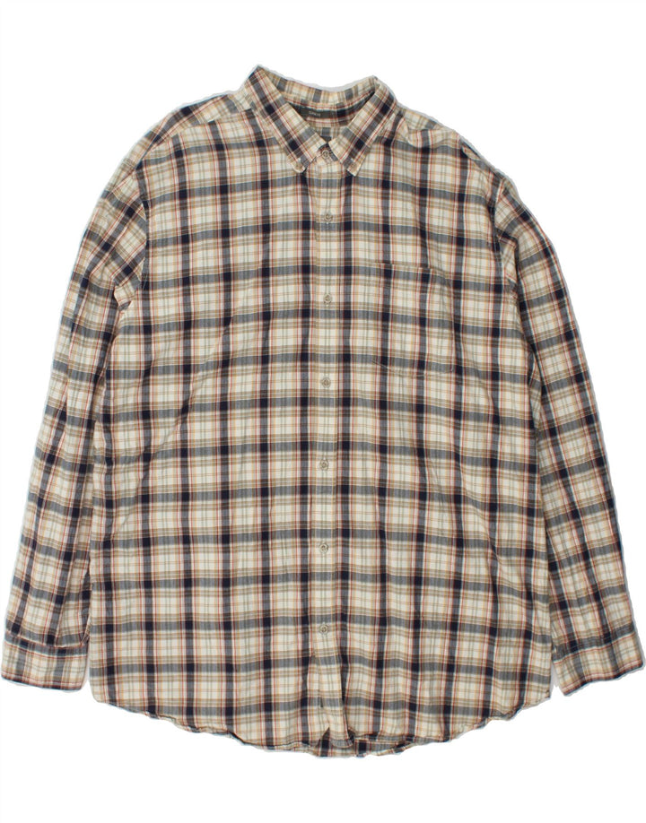 EDDIE BAUER Mens Shirt 2XL White Check Cotton Vintage Eddie Bauer and Second-Hand Eddie Bauer from Messina Hembry 