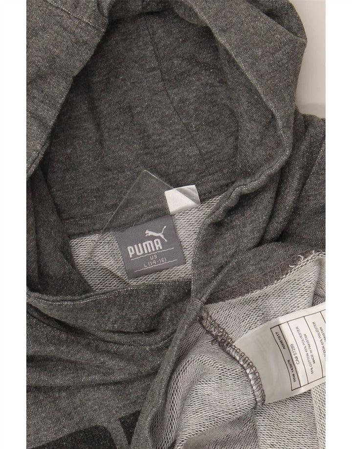PUMA Boys Graphic Hoodie Džemper 12-13 godina veliki sivi pamuk