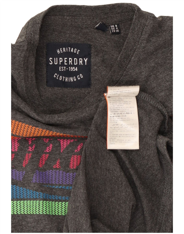 SUPERDRY ženska majica kratkih rukava Heritage Graphic UK 8 Mala siva pamuk