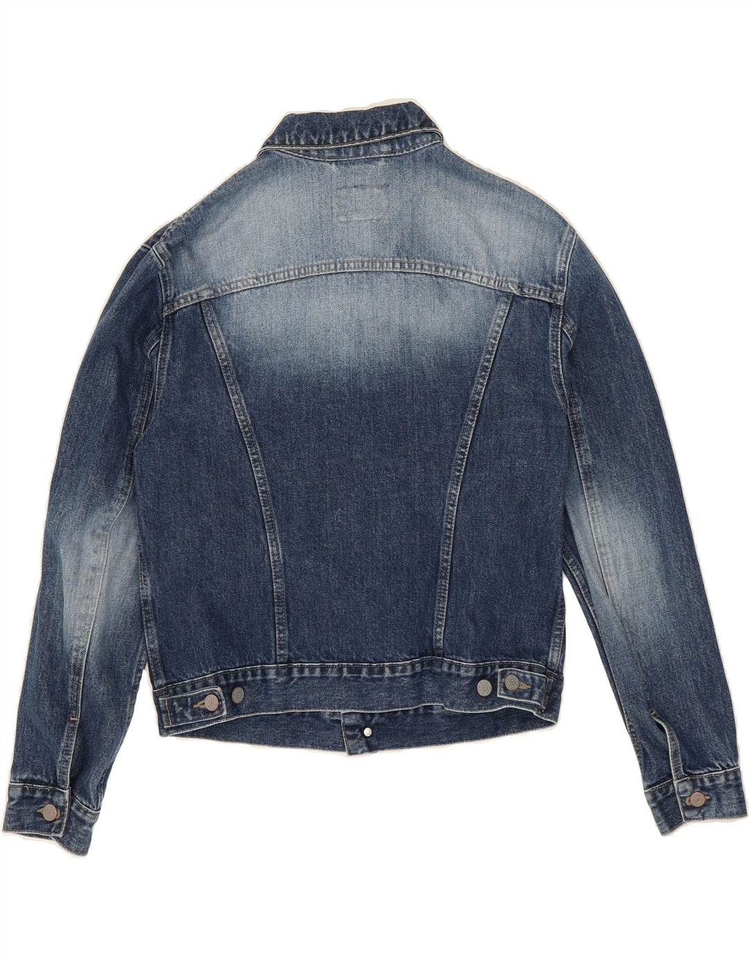 RIFLE Womens Crop Denim Jacket UK 14 Large Blue Cotton Vintage Rifle and Second-Hand Rifle from Messina Hembry 