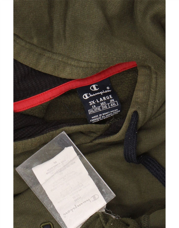 CHAMPION Muška majica s kapuljačom s grafičkim motivima 3XL kaki pamuk