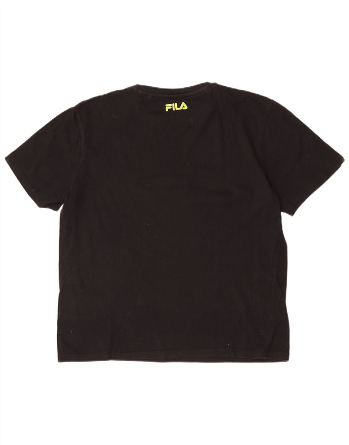 Fila muška majica kratkih rukava srednje veličine, crni pamuk