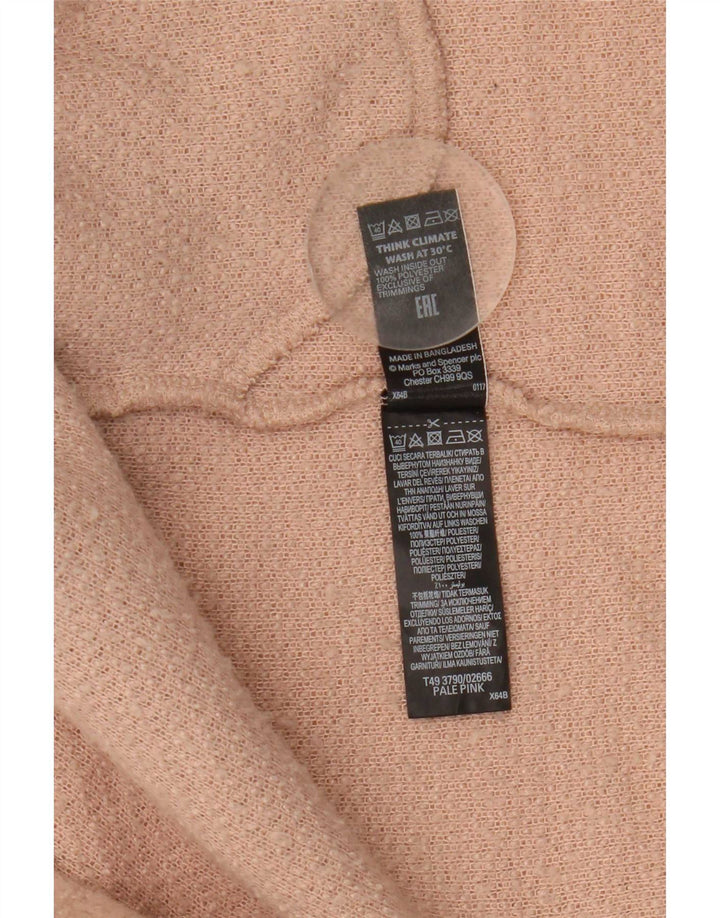 Marks & Spencer ženski otvoreni kaput UK 14 veliki ružičasti poliester
