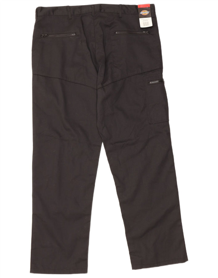 DICKIES Mens Straight Cargo Trousers W38 L30 Black Polyester