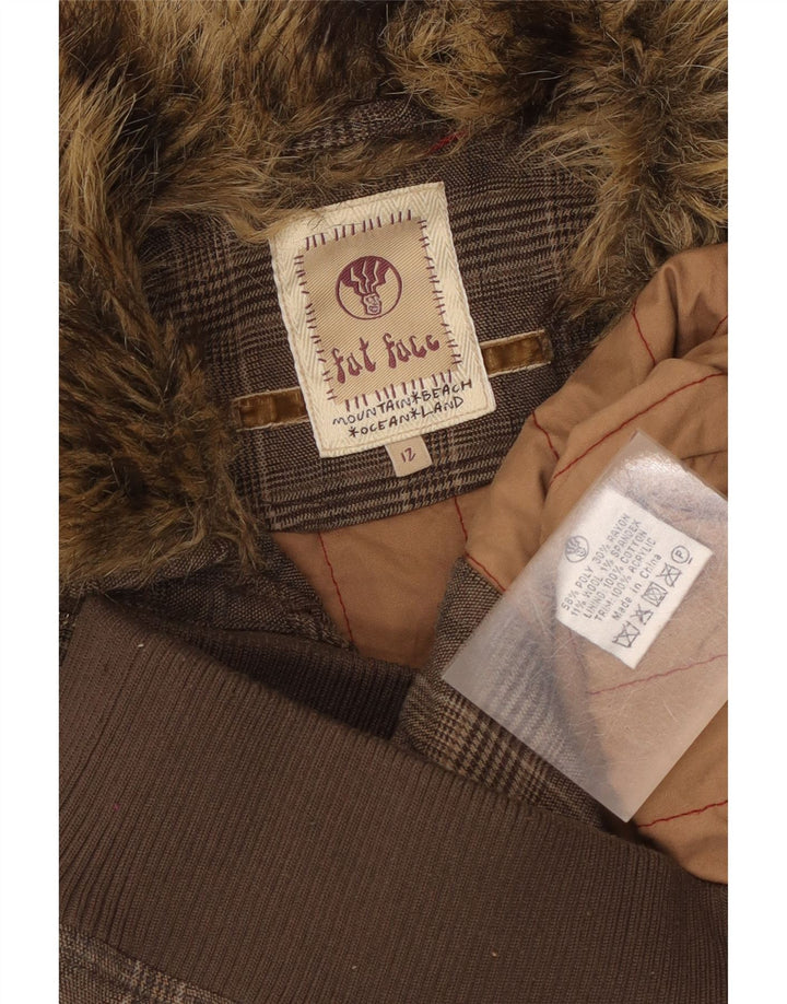 Ženska jakna Fat Face UK 12 srednje smeđa poliester s ptičijim zubima