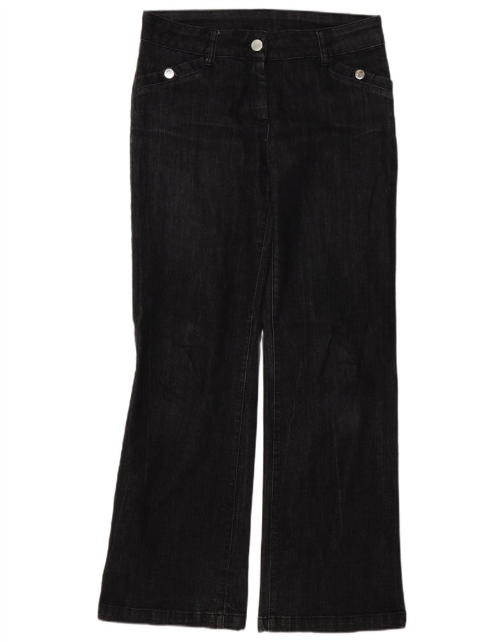 WALLIS Ženske traperice Bootcut UK 12 srednje W32 L32 crni pamuk