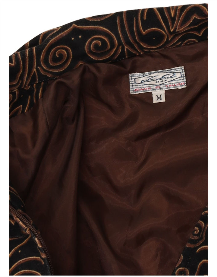 Vintage ženska pomoćna jakna UK 14 srednje crna paisley boja