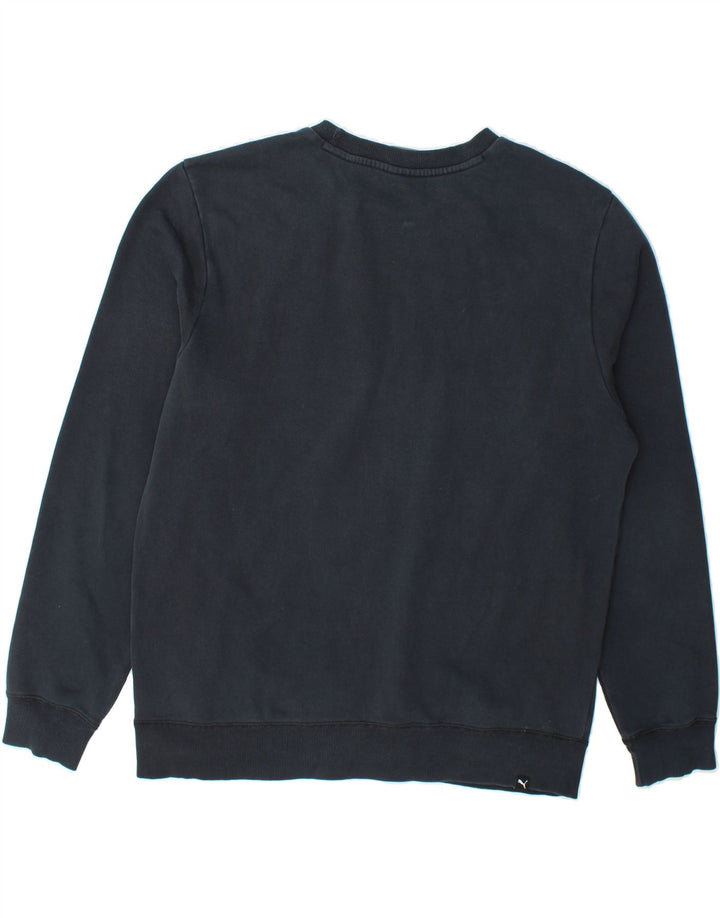 PUMA Mens Graphic Sweatshirt Jumper Large Navy Blue Vintage Puma and Second-Hand Puma from Messina Hembry 