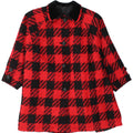 Vintage ženski preveliki kaput IT 42 srednje crvene djevičanske vune s houndstooth