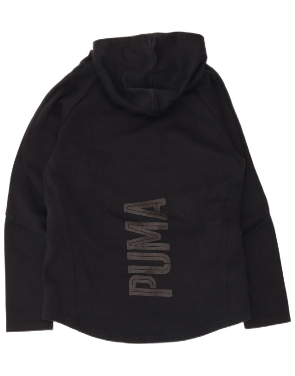 Puma ženska majica s kapuljačom s kapuljačom UK 12 Srednje crni pamuk