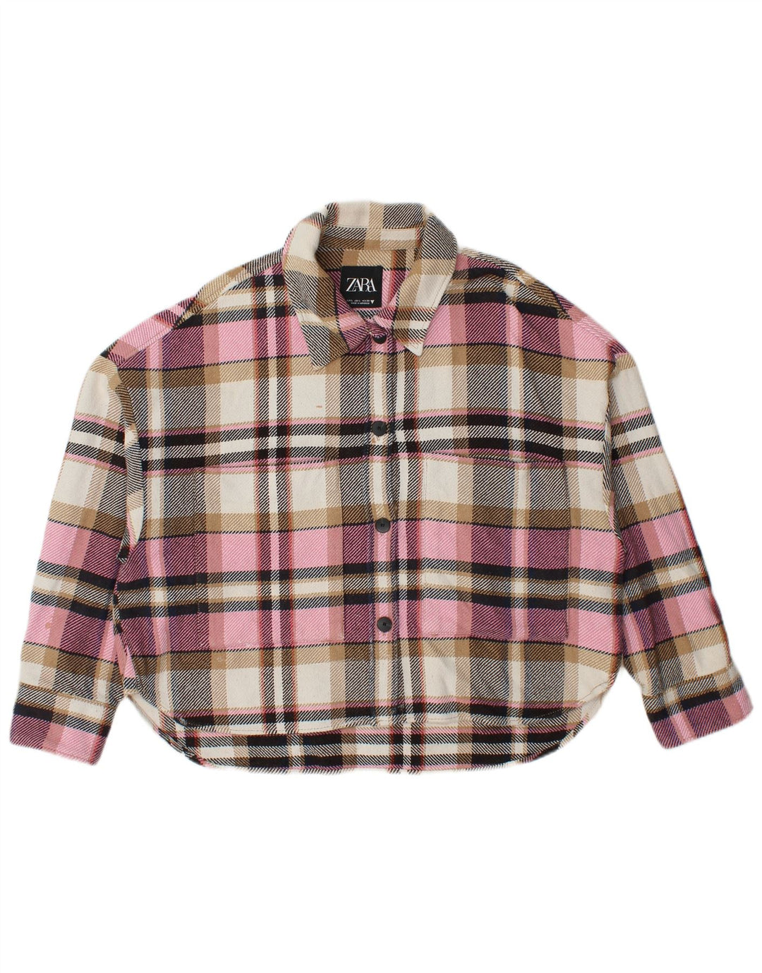 ZARA Womens Flannel Shirt UK 16 Large Multicoloured Check Cotton