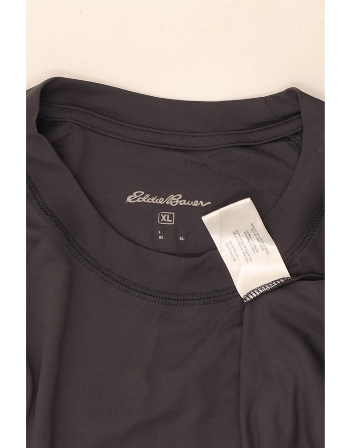 EDDIE BAUER Muška majica dugih rukava s grafikom XL sivi poliester