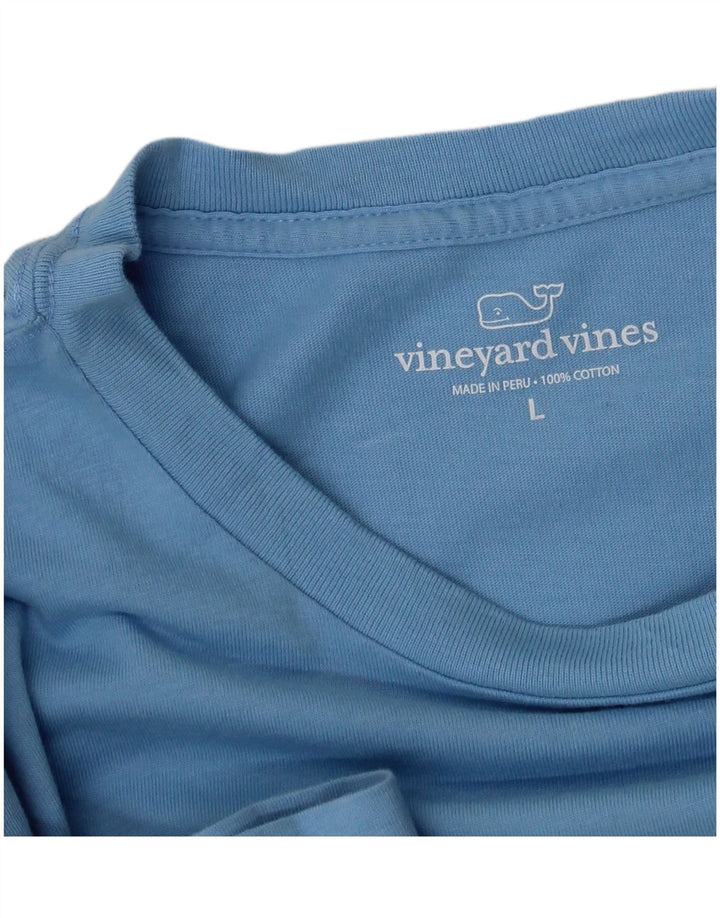 VINEYARD VINES Muška velika plava pamučna majica s grafičkim motivima