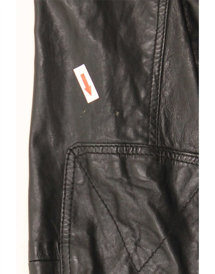 Massimo Dutti muška kožna jakna UK 42 XL crna ovčja koža