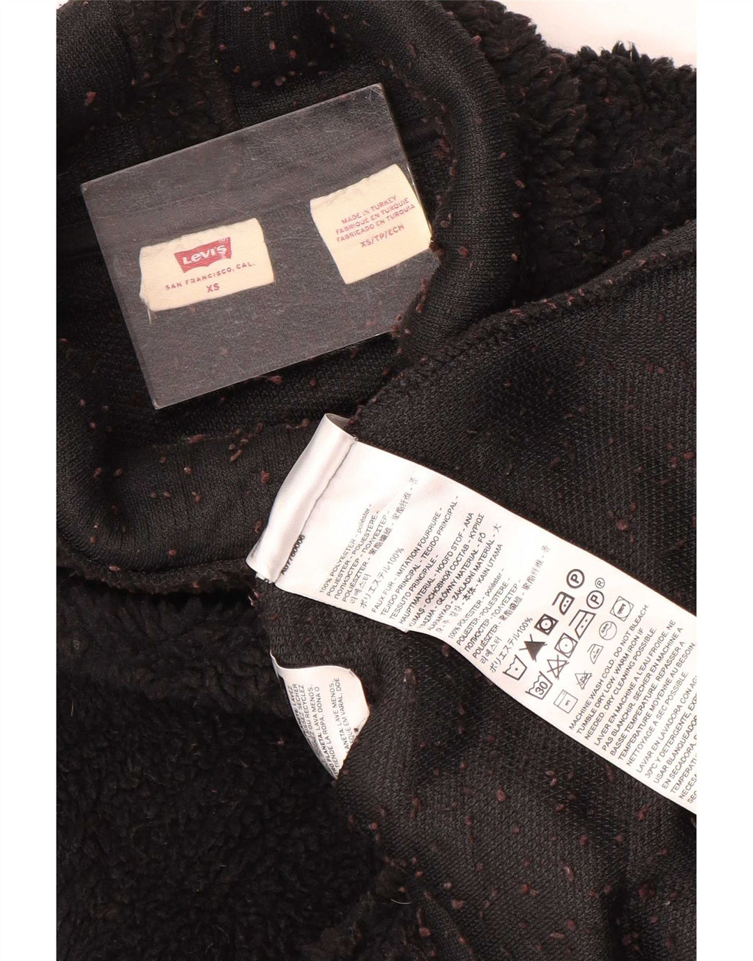 Levi's veliki ženski džemper od flisa UK 6 XS crni poliester