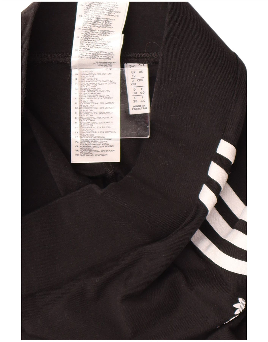 ADIDAS Womens Leggings UK 12 Medium Black Cotton