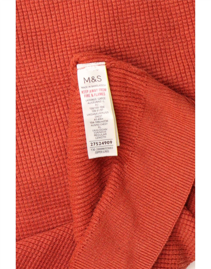 Marks & Spencer muški pulover s okruglim izrezom, veliki narančasti poliester