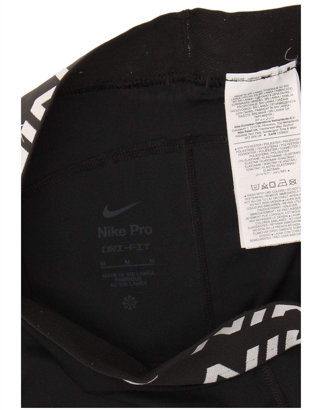 NIKE Ženske Dri Fit grafičke tajice UK 12 Srednje crni poliester