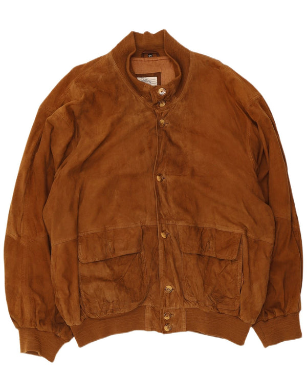 Vintage muška bomber jakna od brušene kože UK 44 2XL smeđa koža