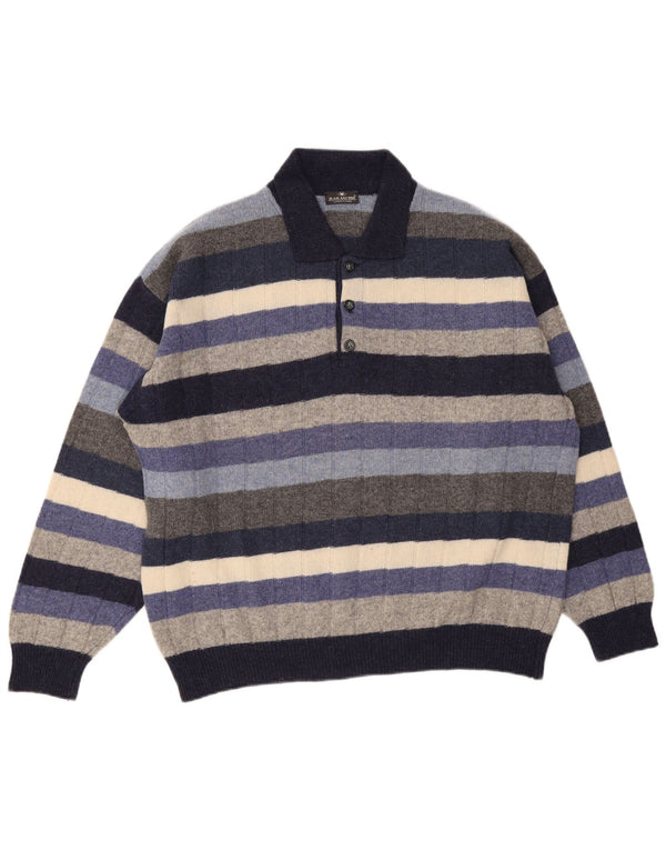 Il Granchio muški pulover s polo ovratnikom 2XL na višebojne pruge