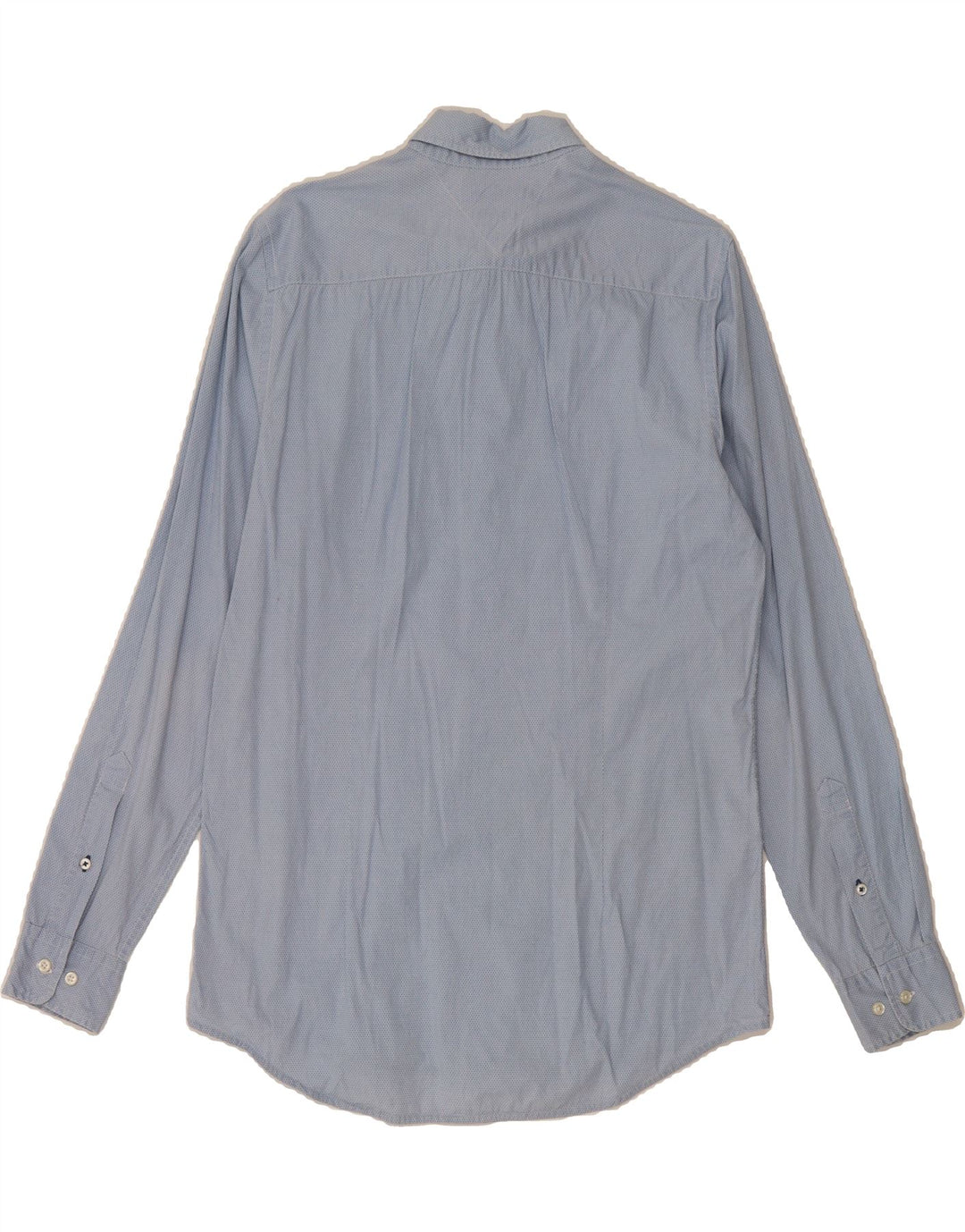 TOMMY HILFIGER Mens Stretch Slim Fit Shirt Medium Blue Spotted Vintage Tommy Hilfiger and Second-Hand Tommy Hilfiger from Messina Hembry 
