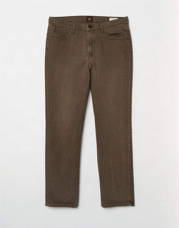 Lee Mens Rider Slim Straight Jeans W32 L32 Kaki pamuk
