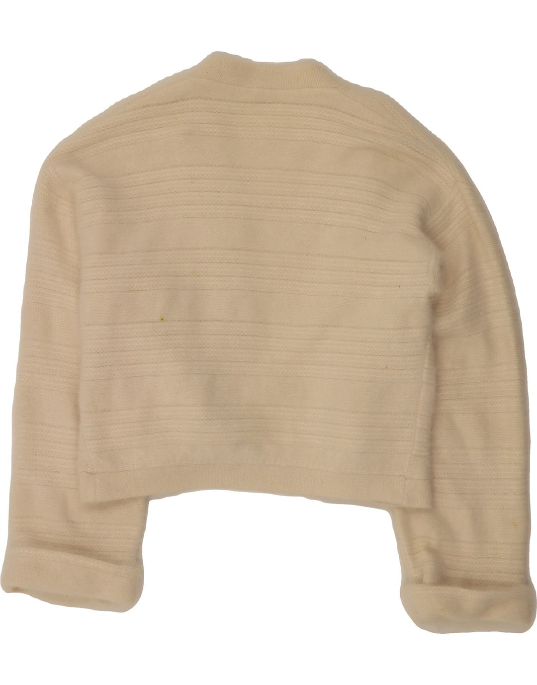 VINTAGE Womens Crop Open Cardigan Sweater IT 46 Large Beige Vintage Vintage and Second-Hand Vintage from Messina Hembry 