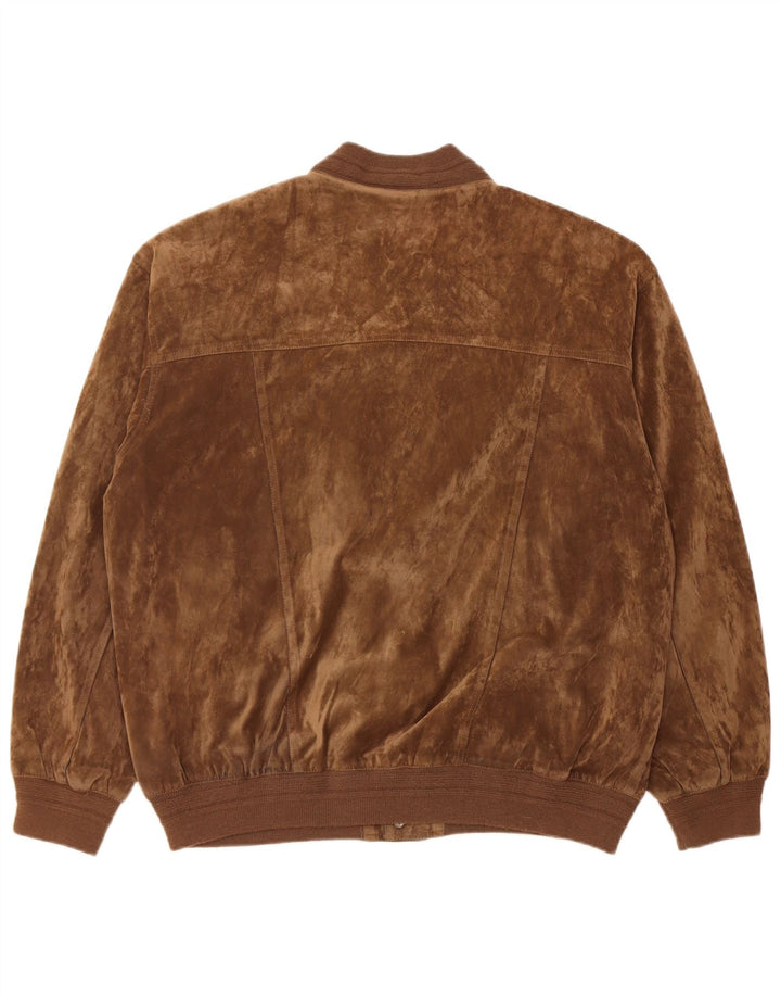 Vintage muška bomber jakna od velura IT 52 XL smeđa svila