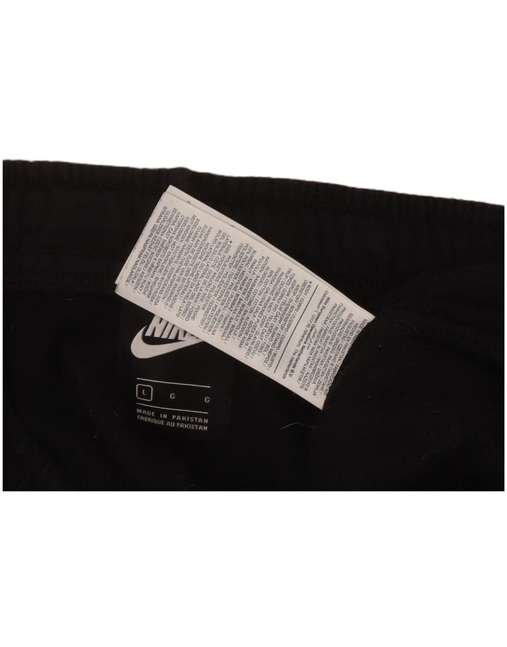 NIKE Muške trenirke s grafičkim motivima, velike crne pamučne hlače