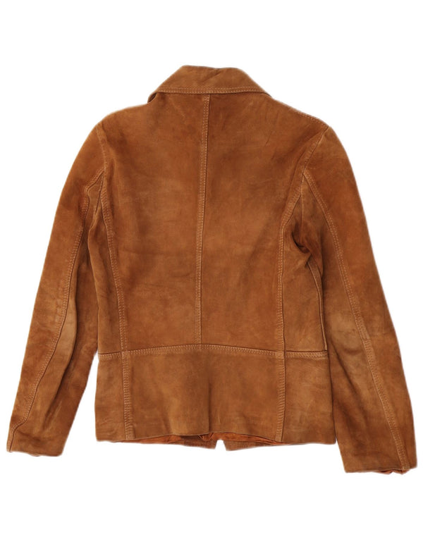 Vintage ženska jakna od brušene kože UK 10 Mala smeđa