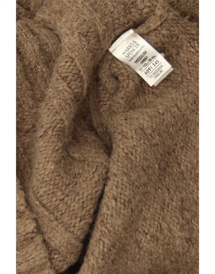 Marks & Spencer muški džemper s izrezom i srednje smeđim akrilom