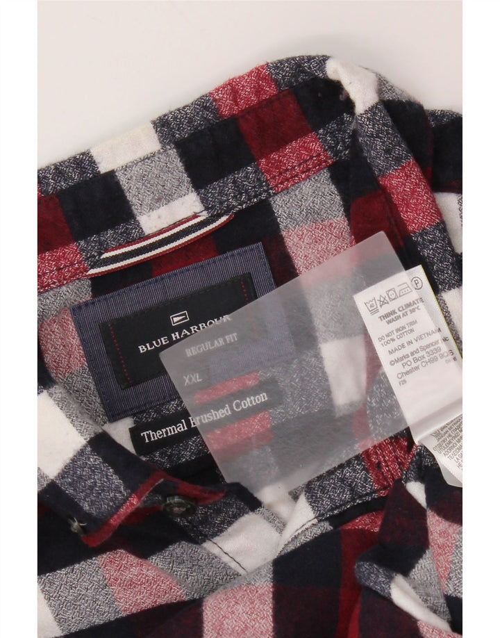 Marks & Spencer muška flanelska košulja standardnog kroja Blue Harbor 2XL crvena karirana