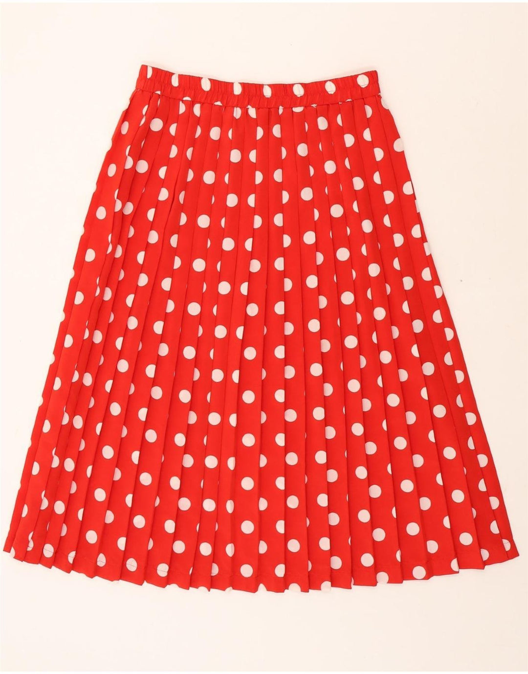 VINTAGE Womens Pleated Skirt W34 Large  Red Polka Dot Vintage Vintage and Second-Hand Vintage from Messina Hembry 