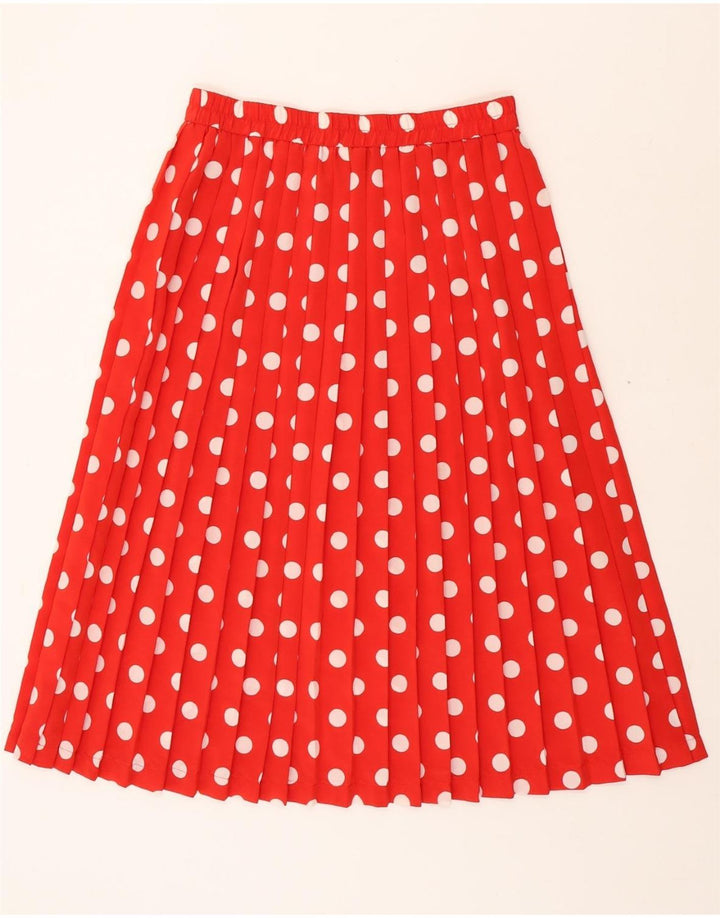 VINTAGE Womens Pleated Skirt W34 Large  Red Polka Dot Vintage Vintage and Second-Hand Vintage from Messina Hembry 
