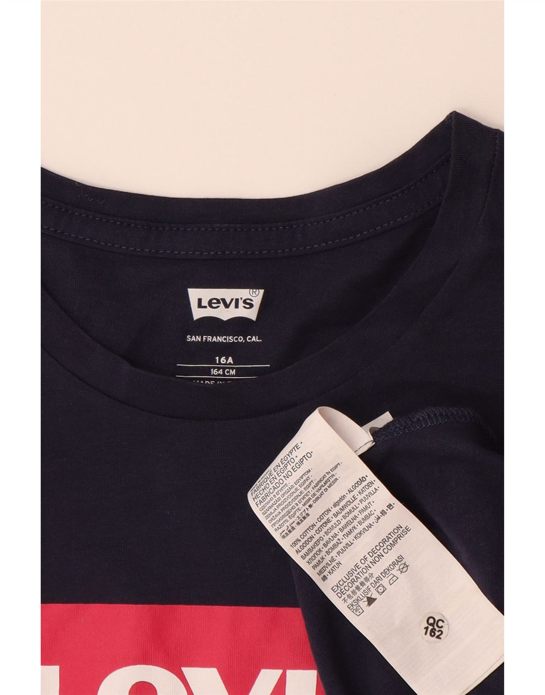 LEVI'S majica kratkih rukava za djevojčice 15-16 godina tamnoplavi pamuk