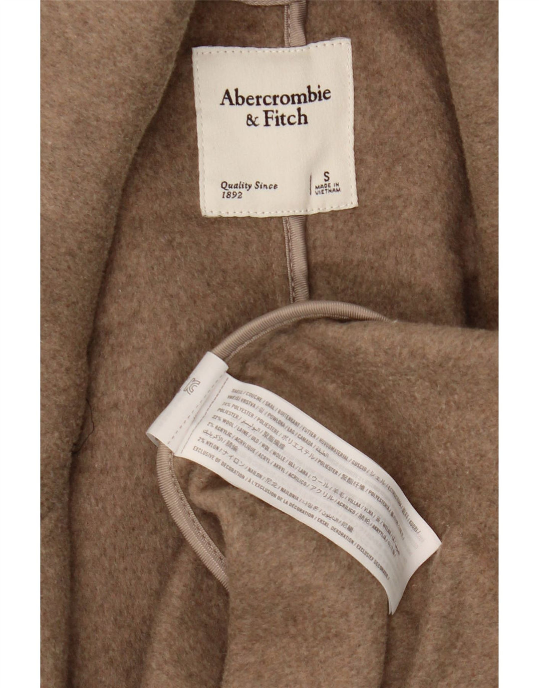 Abercrombie & Fitch ženski preveliki kaput UK 10 Mali bež poliester