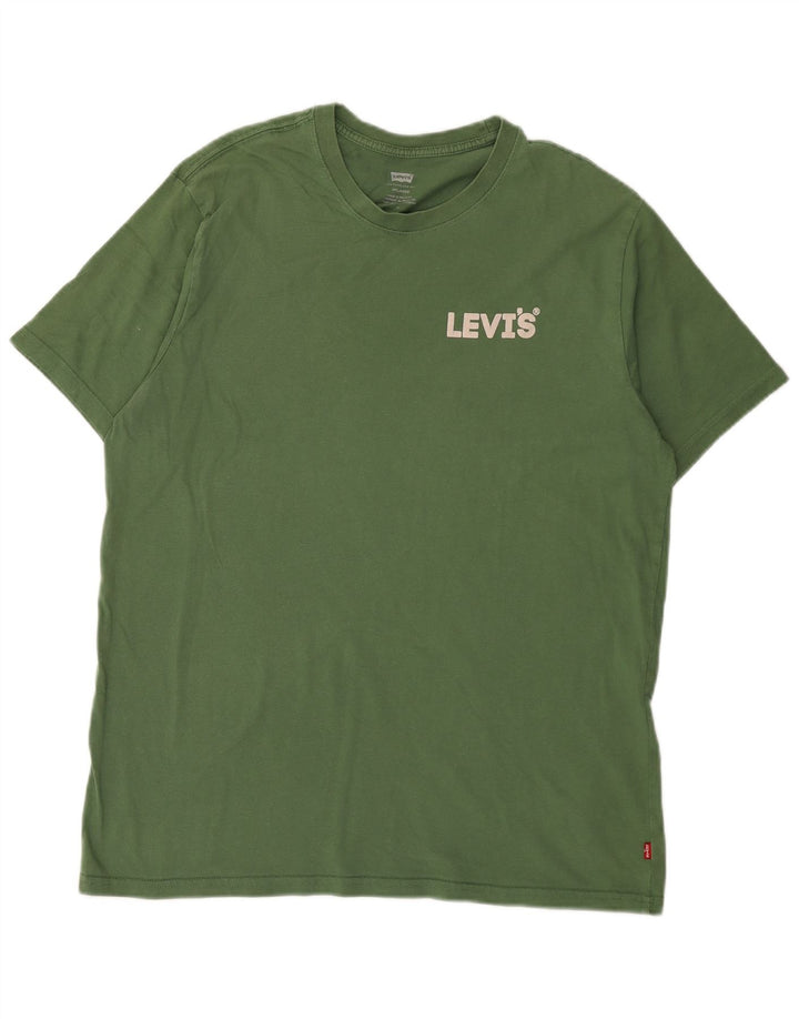 Levi's muška opuštena majica kratkih rukava Srednje zeleni pamuk