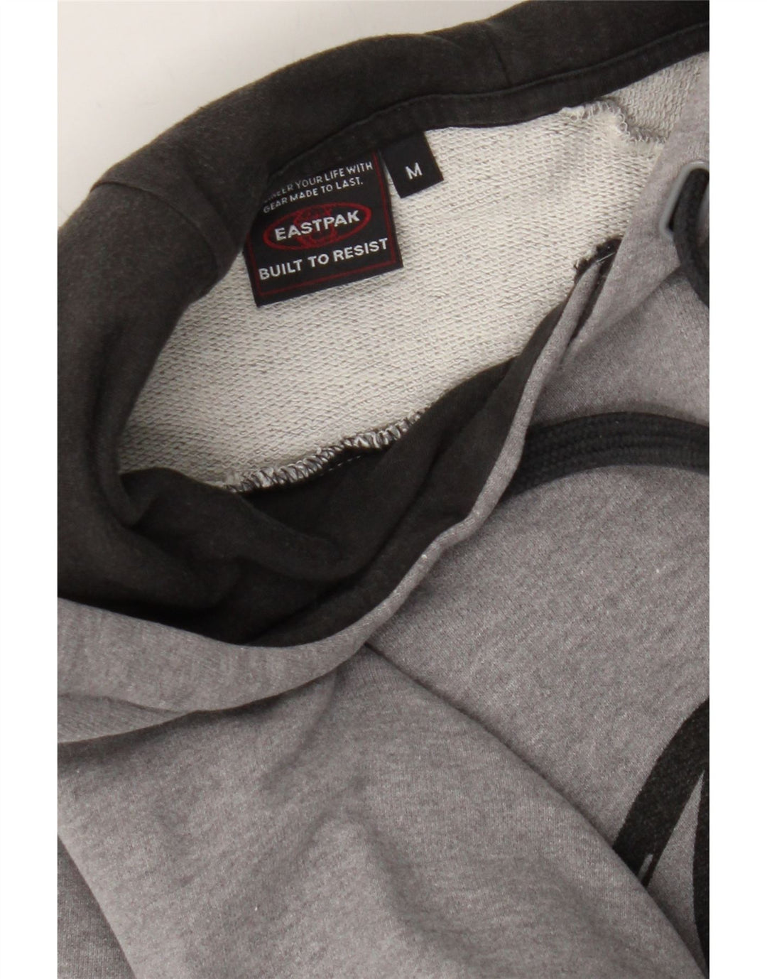 EASTPAK Mens Graphic Hoodie Jumper Medium Grey Cotton Vintage Eastpak and Second-Hand Eastpak from Messina Hembry 