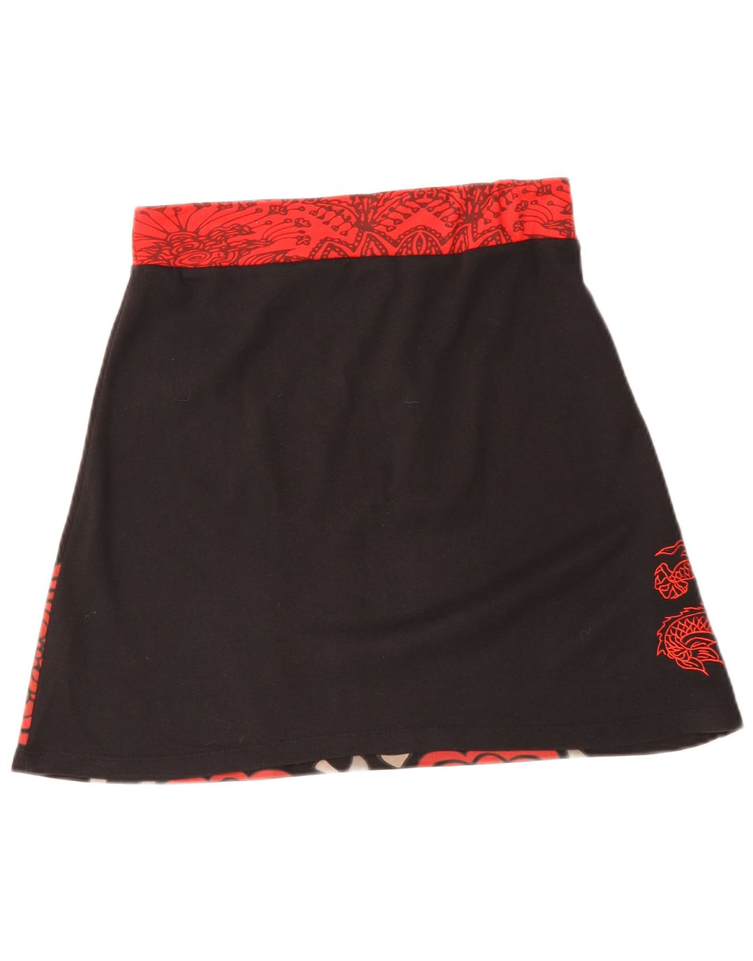 DESIGUAL ženska suknja A-kroja srednje veličine W30, crni cvjetni pamuk