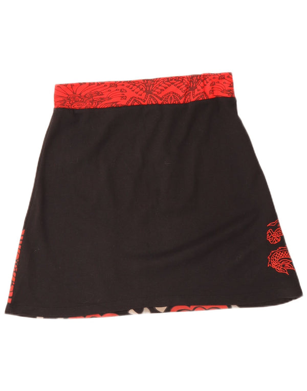 DESIGUAL ženska suknja A-kroja srednje veličine W30, crni cvjetni pamuk