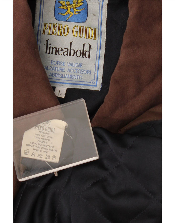 PIERO GUIDI Muška jakna od voštanog pamuka UK 40 Veliki smeđi pamuk