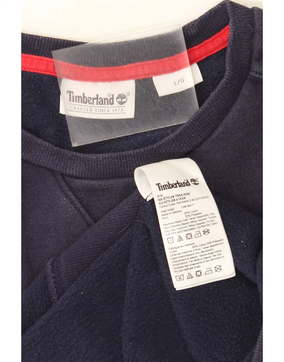 Timberland muški džemper s grafičkim motivima, veliki tamnoplavi pamuk