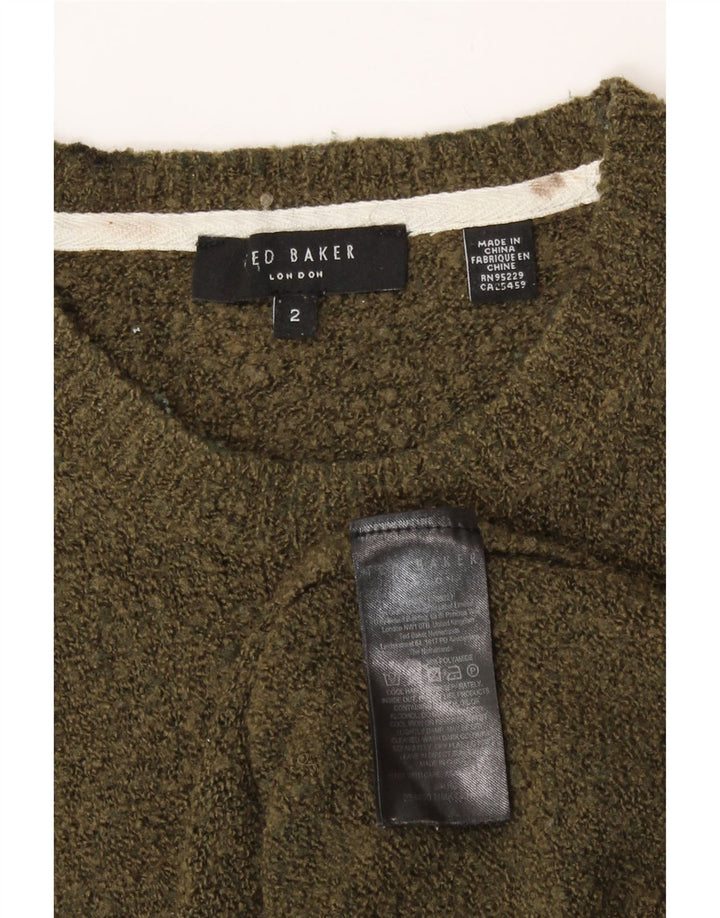 Ted Baker muški džemper s okruglim izrezom veličine 2, mali kaki vuneni