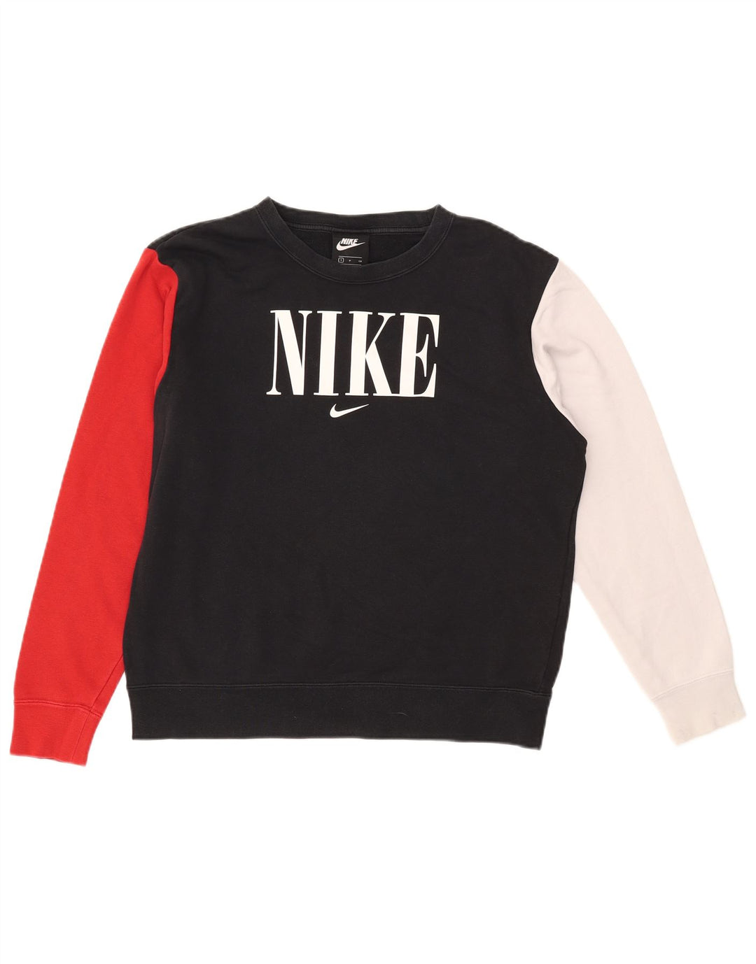 NIKE Ženska velika majica s kratkim rukavima UK 10 Small Black Colourblock