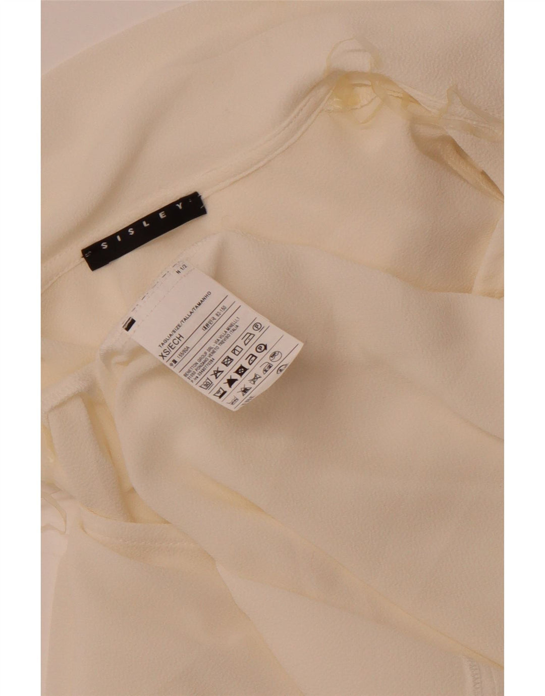 Sisley Ženska široka bluza na kravatu UK 6 XS od bijelog poliestera