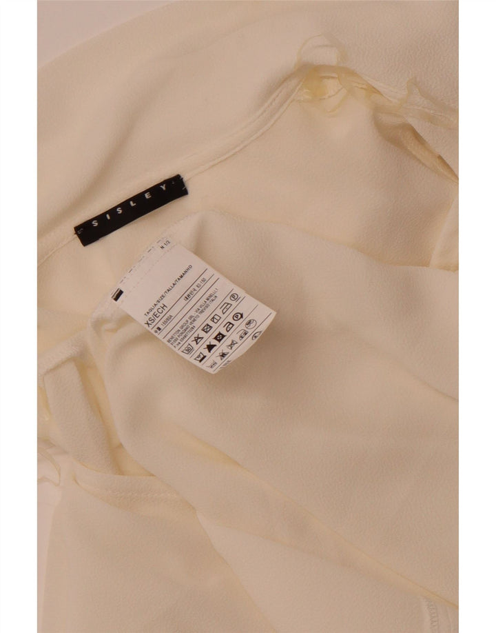 Sisley Ženska široka bluza na kravatu UK 6 XS od bijelog poliestera