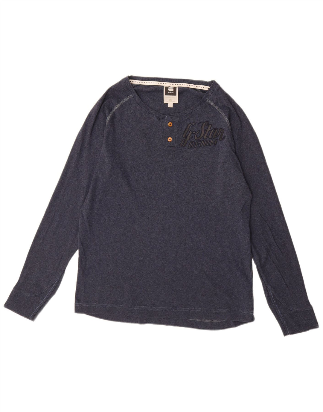 G-STAR muška majica dugih rukava s grafikama, veliki tamnoplavi pamuk